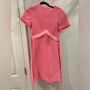 Sandro Isaure Silk Sash A-line Dress Pink Satin